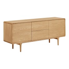 Lowboard >Darwin< in naturfarben, MDF, Eiche - 180x75x45cm (BxHxT)