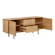 Lowboard >Darwin< in naturfarben, MDF, Eiche - 180x75x45cm (BxHxT)