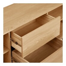 Lowboard >Darwin< in naturfarben, MDF, Eiche - 180x75x45cm (BxHxT)