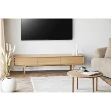 Lowboard >Darwin< in naturfarben, MDF, Eiche - 180x45x45cm (BxHxT)