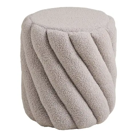 Pouf >Sana< in Grau, Bezugsstoff - 38x40x38cm (BxHxT)