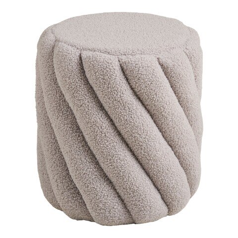 Pouf >Sana< in Grau, Bezugsstoff - 38x40x38cm (BxHxT)