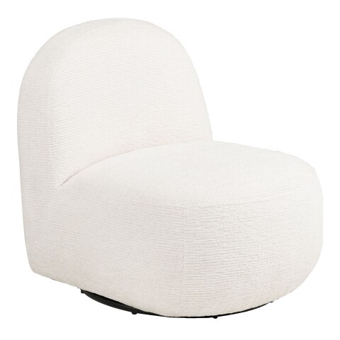 Drehsessel >Milo< in weiss, Bezugsstoff - 67x70x74cm (BxHxT)