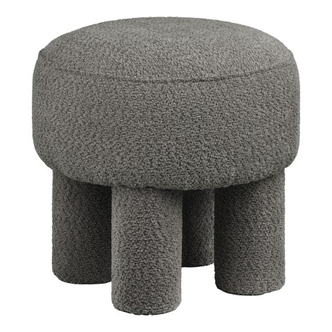 Pouf >Canberra< in anthrazitgrau (Holzkohle), Polyester - 43x43x43cm (BxHxT)