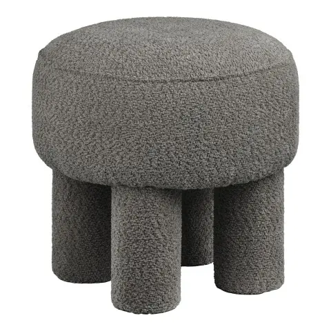 Pouf >Canberra< in anthrazitgrau (Holzkohle), Polyester - 43x43x43cm (BxHxT)