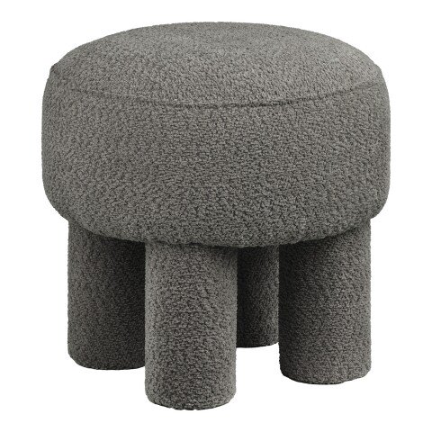 Pouf >Canberra< in anthrazitgrau (Holzkohle), Polyester - 43x43x43cm (BxHxT)