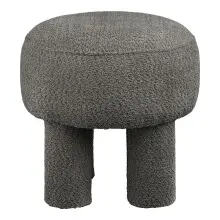 Pouf >Canberra< in anthrazitgrau (Holzkohle), Polyester - 43x43x43cm (BxHxT)
