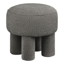Pouf >Canberra< in anthrazitgrau (Holzkohle), Polyester - 43x43x43cm (BxHxT)