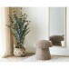 Pouf >Enna< in Braun, Polyester - 45x45x45cm (BxHxT)