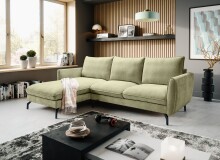 Ecksofa >Toronto< in grün, Webstoff -...