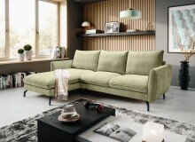 Ecksofa >Toronto< in grün, Webstoff -...