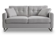 2-Sitzer >Hera< in hellgrau, Flachgewebe - 175x92x94cm (BxHxT)