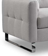 2-Sitzer >Hera< in hellgrau, Flachgewebe - 175x92x94cm (BxHxT)