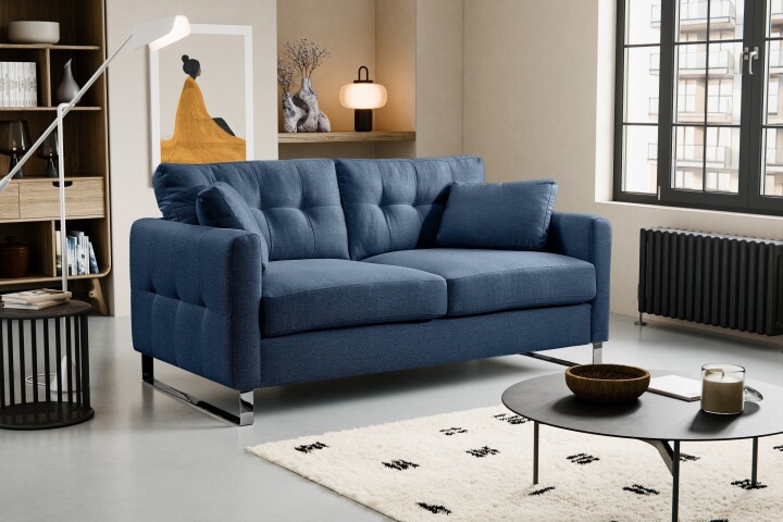 2-Sitzer >Hera< in dunkelblau, Flachgewebe - 175x92x94cm (BxHxT)
