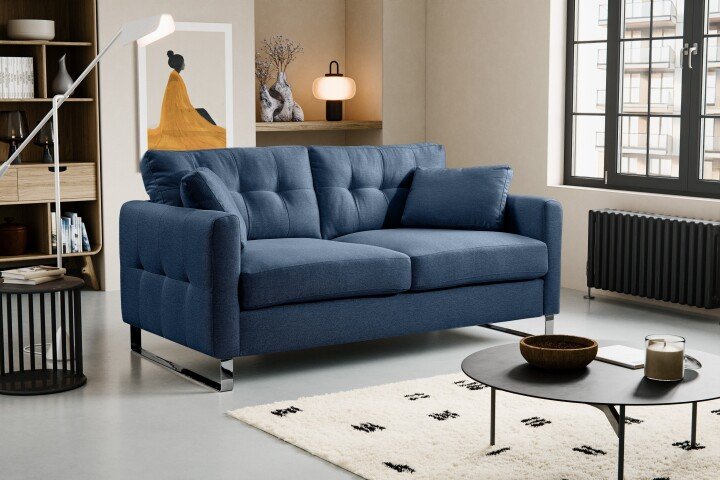 2-Sitzer >Hera< in dunkelblau, Flachgewebe - 175x92x94cm (BxHxT)