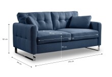 2-Sitzer >Hera< in dunkelblau, Flachgewebe - 175x92x94cm (BxHxT)