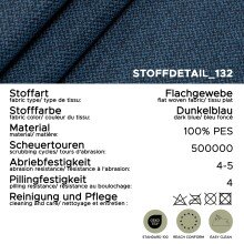 2-Sitzer >Hera< in dunkelblau, Flachgewebe - 175x92x94cm (BxHxT)