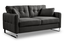 2-Sitzer >Hera< in grau, Flachgewebe - 175x92x94cm (BxHxT)