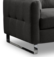 2-Sitzer >Hera< in grau, Flachgewebe - 175x92x94cm (BxHxT)