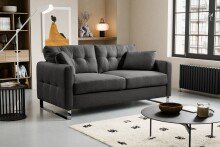 2-Sitzer >Hera< in grau, Flachgewebe - 175x92x94cm...