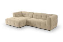 Ecksofa >Tenso< in beige, Webstoff - 292x72x161cm (BxHxT)