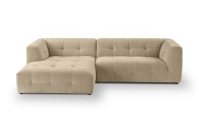 Ecksofa >Tenso< in beige, Webstoff - 292x72x161cm (BxHxT)