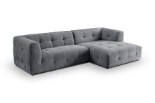 Ecksofa >Tenso< in grau, Webstoff - 292x72x161cm (BxHxT)