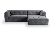 Ecksofa >Tenso< in grau, Webstoff - 292x72x161cm (BxHxT)