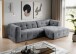 Ecksofa >Tenso< in grau, Webstoff - 292x72x161cm (BxHxT)