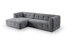 Ecksofa >Tenso< in grau, Webstoff - 292x72x161cm (BxHxT)
