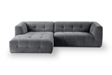 Ecksofa >Tenso< in grau, Webstoff - 292x72x161cm (BxHxT)