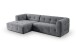 Ecksofa >Tenso< in grau, Webstoff - 292x72x161cm (BxHxT)