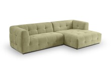Ecksofa >Tenso< in grün, Webstoff - 292x72x161cm (BxHxT)