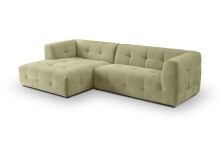 Ecksofa >Tenso< in grün, Webstoff - 292x72x161cm (BxHxT)