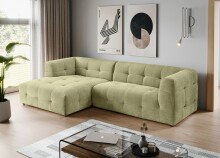 Ecksofa >Tenso< in grün, Webstoff - 292x72x161cm (BxHxT)