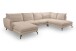 Ecksofa >Toronto< in beige, Kleincord - 202x87x361cm (BxHxT)