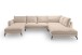 Ecksofa >Toronto< in beige, Kleincord - 202x87x361cm (BxHxT)