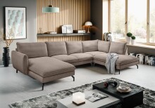 Ecksofa >Toronto< in braun-beige, Kleincord -...