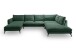 Ecksofa >Toronto< in smaragdgrün, Kleincord - 361x87x202cm (BxHxT)