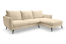 Ecksofa >Toronto< in beige, Webstoff - 259x87x165cm (BxHxT)