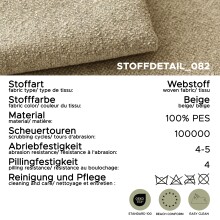 Ecksofa >Toronto< in beige, Webstoff - 259x87x165cm (BxHxT)
