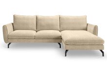 Ecksofa >Toronto< in beige, Webstoff - 259x87x165cm (BxHxT)