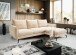 Ecksofa >Toronto< in beige, Webstoff - 259x87x165cm (BxHxT)