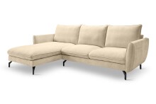 Ecksofa >Toronto< in beige, Webstoff - 259x87x165cm (BxHxT)