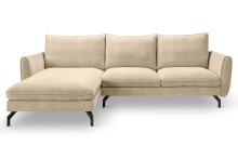 Ecksofa >Toronto< in beige, Webstoff - 259x87x165cm (BxHxT)