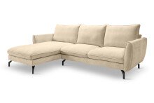 Ecksofa >Toronto< in beige, Webstoff - 259x87x165cm (BxHxT)