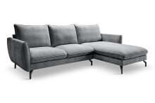 Ecksofa >Toronto< in grau, Webstoff - 259x87x165cm (BxHxT)