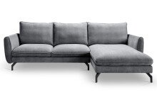Ecksofa >Toronto< in grau, Webstoff - 259x87x165cm (BxHxT)