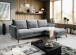 Ecksofa >Toronto< in grau, Webstoff - 259x87x165cm (BxHxT)
