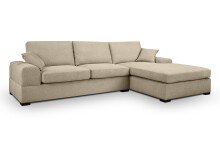 Ecksofa >Veda< in beige, Strukturstoff - 308x90x186cm (BxHxT)